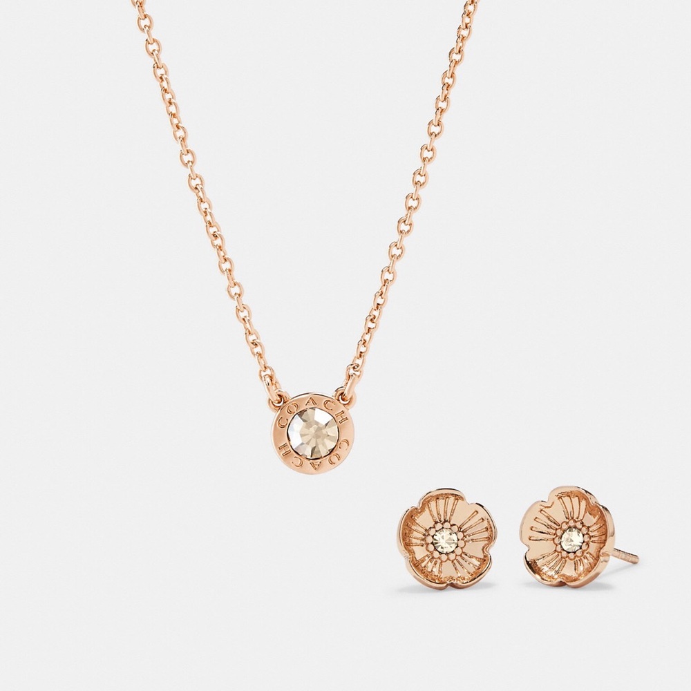 Coach Rose Gold Necklace and Earrings - Picture 2 of 4